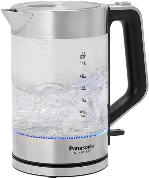 Чайник электрический Panasonic NC-K201STR 1.7л. 2200Вт серебристый корпус: стекло