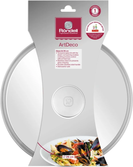 Крышка Rondell ArtDeco RDA-1712 d=26см крыш.прозрачный руч.стальная Крышка Rondell ArtDeco RDA-1712 d=26см крыш.прозрачный руч.стальная