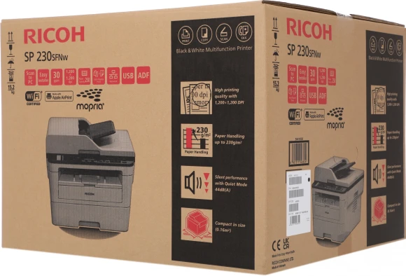 МФУ лазерный Ricoh SP 230SFNw (408293) A4 Duplex WiFi серый