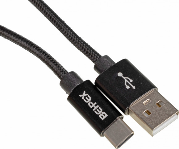 Кабель USB (m)-USB Type-C (m) 2м черный Кабель USB (m)-USB Type-C (m) 2м черный