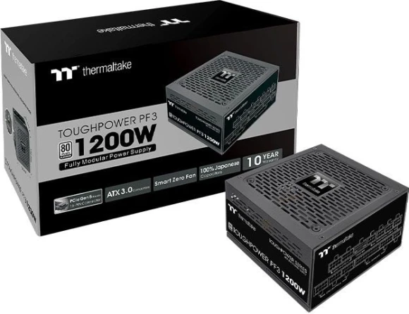 Блок питания Thermaltake ATX 1200W Toughpower PF3 Gen.5 80+ platinum 24pin APFC 120mm fan color LED 12xSATA Cab Manag RTL