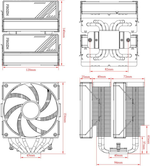 Устройство охлаждения(кулер) ID-Cooling Frozn A620 Soc-AM5/AM4/1200/1700/1851 черный 4-pin 29.85dB Al+Cu 270W 1190gr Ret (FROZN A620 BLACK) Устройство охлаждения(кулер) ID-Cooling Frozn A620 Soc-AM5/AM4/1200/1700/1851 черный 4-pin 29.85dB Al+Cu 270W 1190gr Ret (FROZN A620 BLACK)