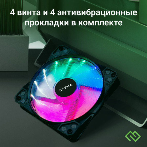 Вентилятор для корпуса Digma DFAN-FRGB2 RGB 120х120x25 черный 3-pin 4-pin (Molex) 23дБ Ret Вентилятор для корпуса Digma DFAN-FRGB2 RGB 120х120x25 черный 3-pin 4-pin (Molex) 23дБ Ret