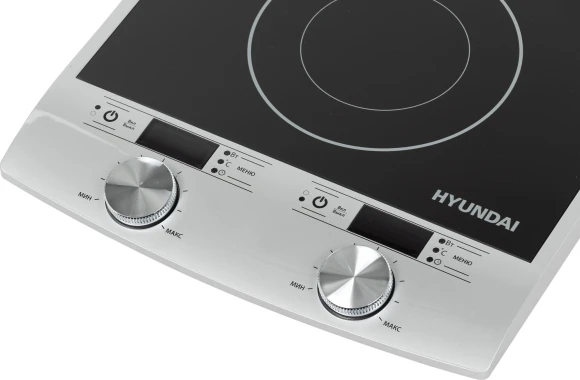 Плита Индукционная Hyundai HYC-0103 серебристый/черный стеклокерамика (настольная)