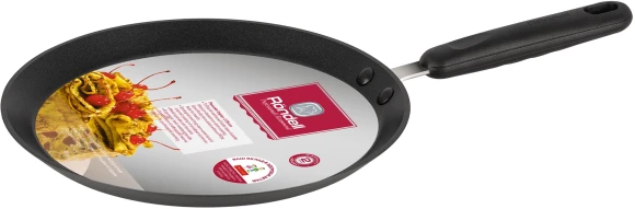 Сковорода блинная Rondell Pancake frypan RDA-128 круглая 26см покрытие: TriTitan ручка несъемная (без крышки) черный Сковорода блинная Rondell Pancake frypan RDA-128 круглая 26см покрытие: TriTitan ручка несъемная (без крышки) черный