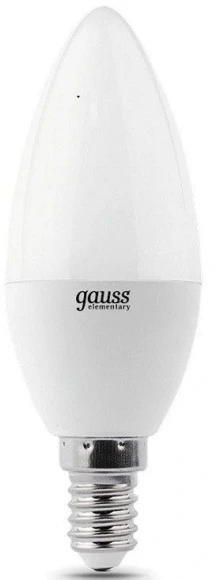 Лампа светодиодная Gauss 8Вт цок.:E14 свеча 220B св.свеч.бел.теп. C37 (упак.:1шт) (33118)