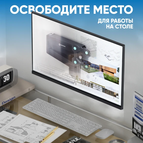 Кронштейн для телевизора Onkron G150 черный 13"-34" макс.8кг настенный поворот и наклон верт.перемещ.