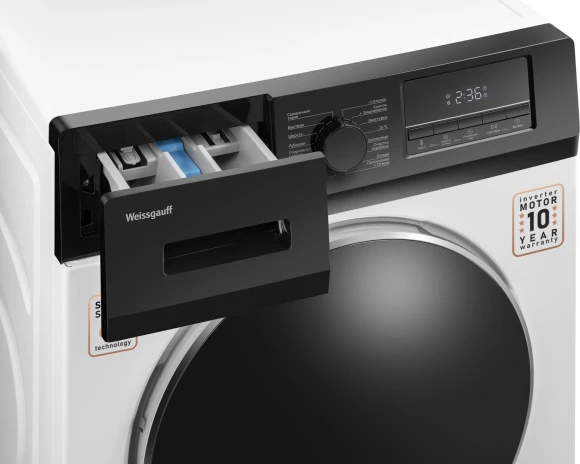 Стиральная машина Weissgauff WM 47814 Inverter Steam класс: A+++ загр.фронтальная макс.:8кг белый инвертор