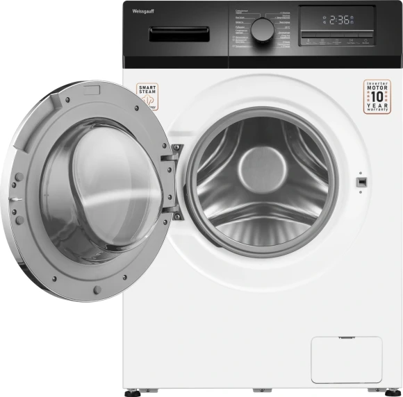 Стиральная машина Weissgauff WM 47814 Inverter Steam класс: A+++ загр.фронтальная макс.:8кг белый инвертор