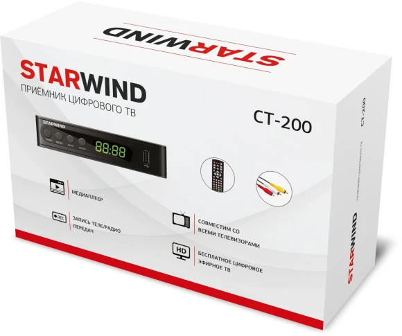 Ресивер DVB-T2 Starwind CT-200 черный Ресивер DVB-T2 Starwind CT-200 черный
