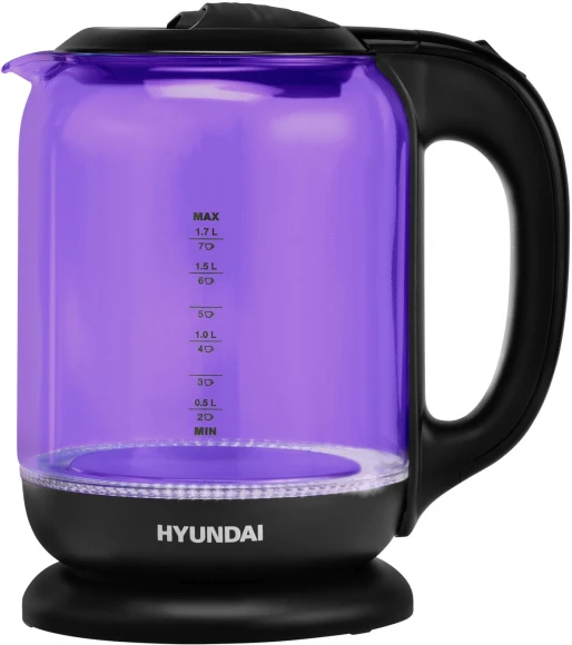 Чайник электрический Hyundai HYK-G5809 1.7л. 2200Вт фиолетовый/черный корпус: стекло