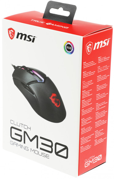 Мышь MSI Clutch GM30 черный оптическая 6200dpi USB 6but (S12-0401850-D22)