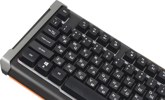 Клавиатура Оклик 710G BLACK DEATH черный/оранжевый USB Multimedia for gamer LED (476393)
