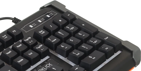 Клавиатура Оклик 710G BLACK DEATH черный/оранжевый USB Multimedia for gamer LED (476393)