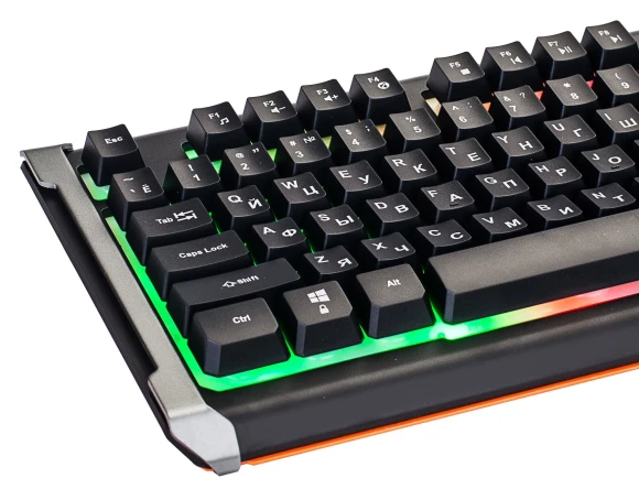 Клавиатура Оклик 710G BLACK DEATH черный/оранжевый USB Multimedia for gamer LED (476393)