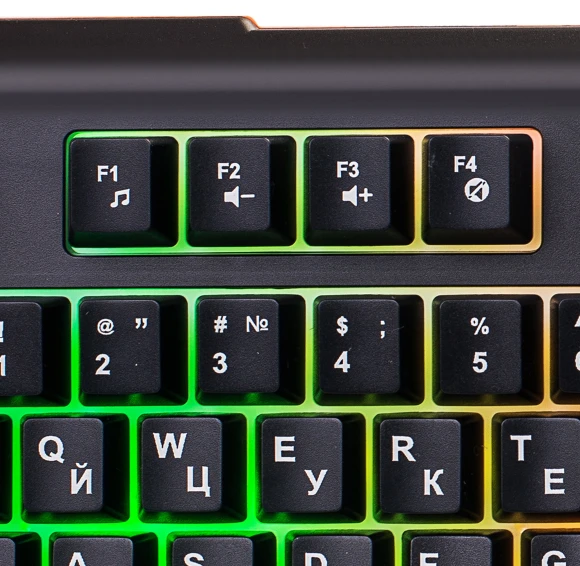 Клавиатура Оклик 710G BLACK DEATH черный/оранжевый USB Multimedia for gamer LED (476393)