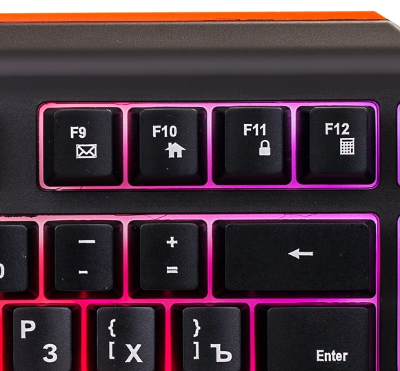 Клавиатура Оклик 710G BLACK DEATH черный/оранжевый USB Multimedia for gamer LED (476393)