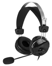 Наушники с микрофоном A4Tech HU-7P черный 2м накладные USB оголовье Наушники с микрофоном A4Tech HU-7P черный 2м накладные USB оголовье
