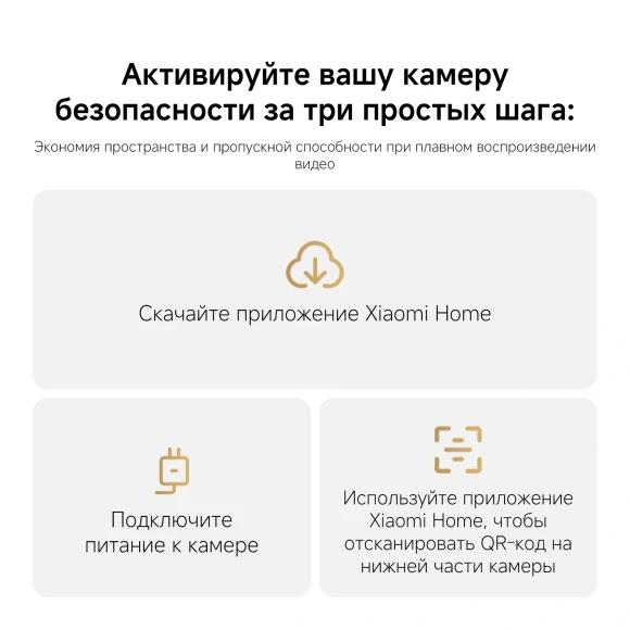 Камера видеонаблюдения IP Xiaomi C201 Wi-Fi 3.3-3.3мм цв. корп.:белый (BHR08NBGL)
