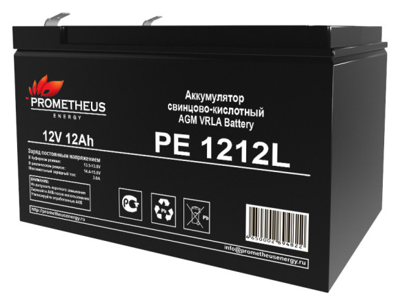 Батарея для ИБП Prometheus Energy PE 1212L 12В 12Ач Батарея для ИБП Prometheus Energy PE 1212L 12В 12Ач