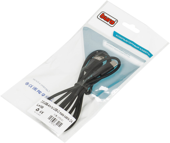 Кабель Buro BHP USB-C 1M USB (m)-USB Type-C (m) 1м черный Кабель Buro BHP USB-C 1M USB (m)-USB Type-C (m) 1м черный