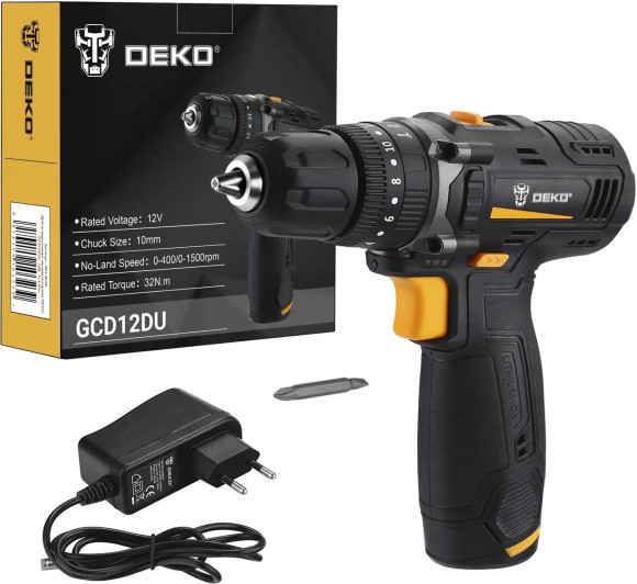 Дрель-шуруповерт Deko GCD12DU аккум. патрон:быстрозажимной (кейс в комплекте) (063-4038)