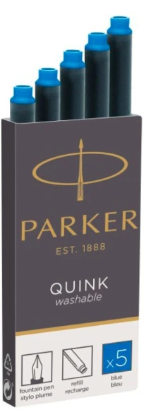 Картридж Parker Quink Z11 (1950383) синие чернила смывающиеся для ручек перьевых (5шт)