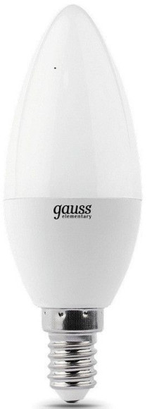 Лампа светодиодная Gauss 8Вт цок.:E14 свеча 220B 4100K св.свеч.бел.нейт. C37 (упак.:1шт) (33128)