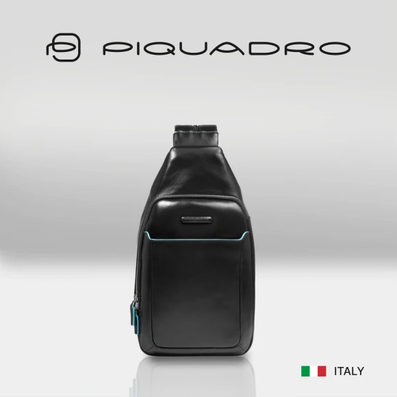 Рюкзак слинг мужской Piquadro Blue Square CA4827B2/N черный кожа