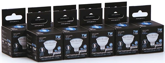 Лампа светодиодная Gauss Black 7Вт цок.:GU5.3 рефлек. 220B св.свеч.бел.нейт. MR16 (упак.:10шт) (101505207) Лампа светодиодная Gauss Black 7Вт цок.:GU5.3 рефлек. 220B св.свеч.бел.нейт. MR16 (упак.:10шт) (101505207)