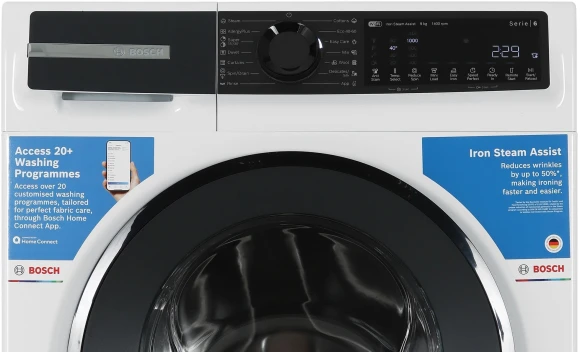 Стиральная машина Bosch WGK244Z0ME пан.англ. загр.фронтальная макс.:9кг белый Стиральная машина Bosch WGK244Z0ME пан.англ. загр.фронтальная макс.:9кг белый