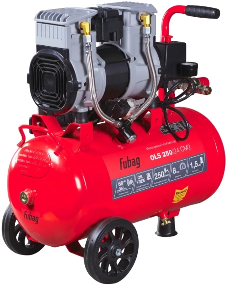 Компрессор поршневой Fubag OLS 250/24 CM2 безмасляный 250л/мин 24л 1500Вт красный/черный Компрессор поршневой Fubag OLS 250/24 CM2 безмасляный 250л/мин 24л 1500Вт красный/черный