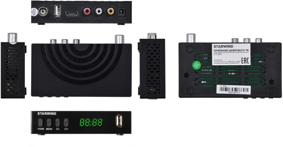 Ресивер DVB-T2 Starwind CT-220 черный Ресивер DVB-T2 Starwind CT-220 черный