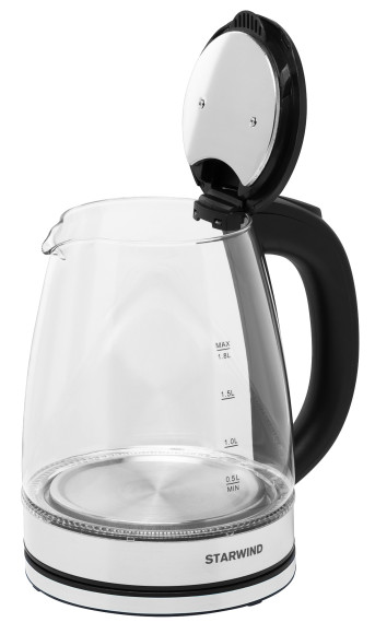 Чайник электрический Starwind SKG2050 1.8л. 1800Вт черный/серебристый корпус: стекло/пластик Чайник электрический Starwind SKG2050 1.8л. 1800Вт черный/серебристый корпус: стекло/пластик