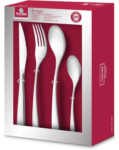 Набор столовых приборов Rondell Bridget RD-1854 набор из 24предм. стальной