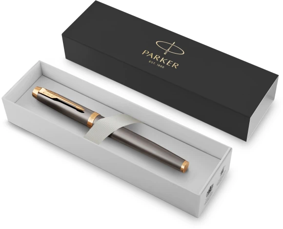 Ручка роллер Parker IM Premium Grey Core GT (2213778) F черн. черн. подар.кор.
