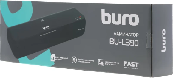 Ламинатор Buro BU-L390 черный A3 (70-125мкм) 30см/мин (2вал.) хол.лам. лам.фото