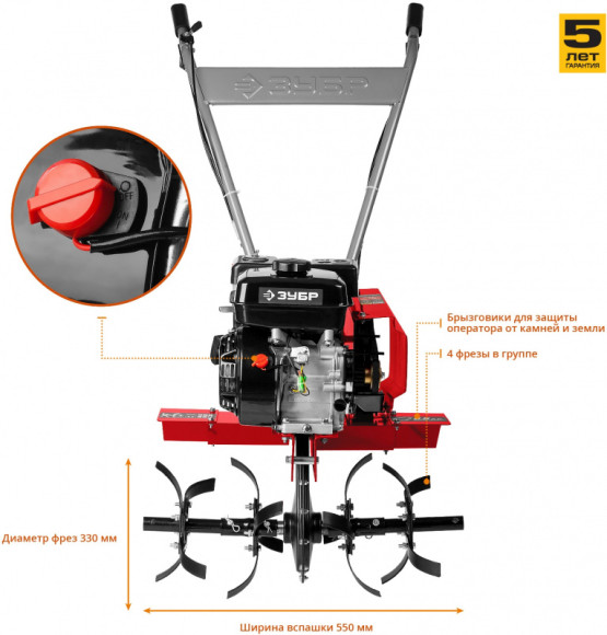 Культиватор Зубр МКТ-170 6.5л.с. Культиватор Зубр МКТ-170 6.5л.с.