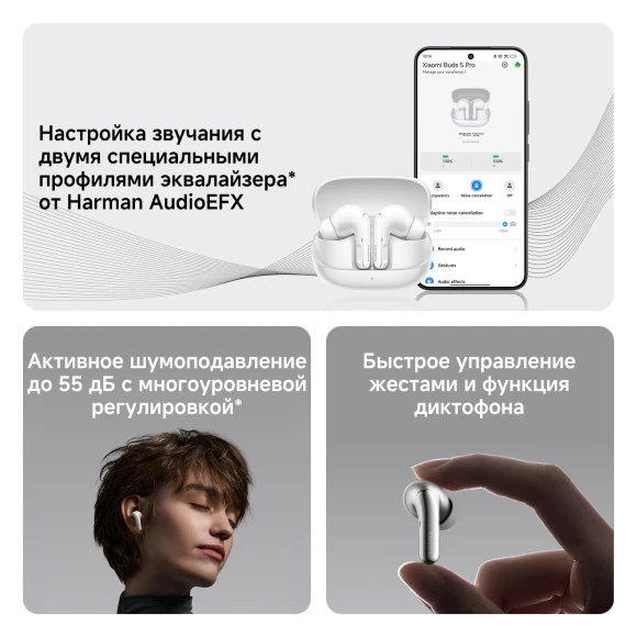 Гарнитура внутриканальные Xiaomi Buds 5 Pro BT титан беспроводные bluetooth в ушной раковине (BHR9640GL) Гарнитура внутриканальные Xiaomi Buds 5 Pro BT титан беспроводные bluetooth в ушной раковине (BHR9640GL)