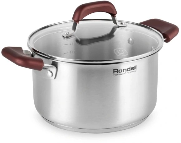 Кастрюля Rondell Bojole RDS-736 3.3л. d=20см (с крышкой) стальной Кастрюля Rondell Bojole RDS-736 3.3л. d=20см (с крышкой) стальной