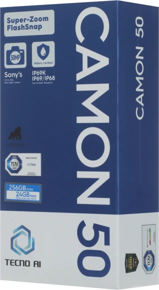 Смартфон Tecno Camon 50 256Gb 12Gb зеленый моноблок 3G 4G 2Sim 6.78" 1208x2644 Android 16 50Mpix 802.11 a/b/g/n/ac NFC GPS GSM900/1800 GSM1900 Protect FM Смартфон Tecno Camon 50 256Gb 12Gb зеленый моноблок 3G 4G 2Sim 6.78" 1208x2644 Android 16 50Mpix 802.11 a/b/g/n/ac NFC GPS GSM900/1800 GSM1900 Protect FM