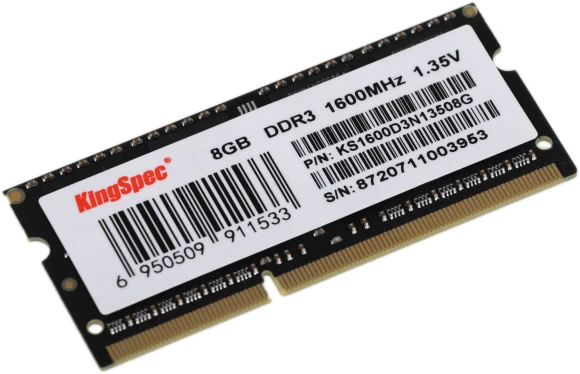 Память DDR3L 8GB 1600MHz Kingspec KS1600D3N13508G RTL PC3L-12800 CL11 SO-DIMM 204-pin 1.35В single rank Ret Память DDR3L 8GB 1600MHz Kingspec KS1600D3N13508G RTL PC3L-12800 CL11 SO-DIMM 204-pin 1.35В single rank Ret