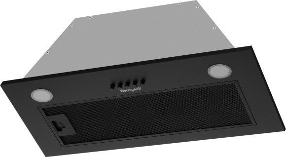 Вытяжка встраиваемая Weissgauff Leaf 600 PB Full Black Enamel черный управление: кнопочное (1 мотор)