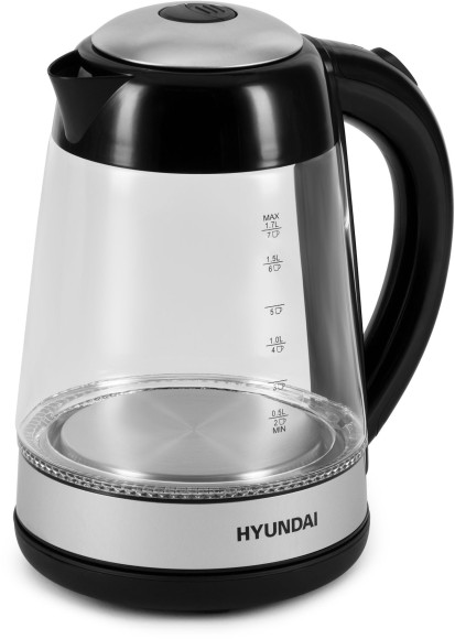 Чайник электрический Hyundai HYK-G3803 1.7л. 2200Вт черный/серебристый корпус: стекло Чайник электрический Hyundai HYK-G3803 1.7л. 2200Вт черный/серебристый корпус: стекло
