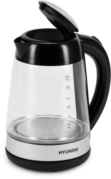 Чайник электрический Hyundai HYK-G3803 1.7л. 2200Вт черный/серебристый корпус: стекло Чайник электрический Hyundai HYK-G3803 1.7л. 2200Вт черный/серебристый корпус: стекло