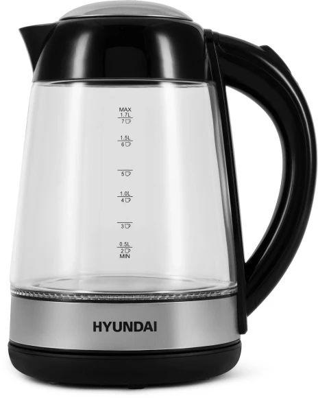 Чайник электрический Hyundai HYK-G3803 1.7л. 2200Вт черный/серебристый корпус: стекло Чайник электрический Hyundai HYK-G3803 1.7л. 2200Вт черный/серебристый корпус: стекло