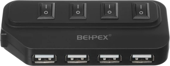 Разветвитель USB 2.0 BPH-1907 4порт. черный