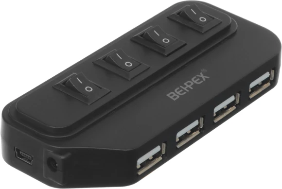 Разветвитель USB 2.0 BPH-1907 4порт. черный
