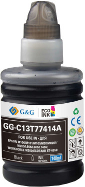 Картридж струйный G&G GG-C13T77414A черный пигментный (140мл) для Epson M100/105/200/205 Картридж струйный G&G GG-C13T77414A черный пигментный (140мл) для Epson M100/105/200/205