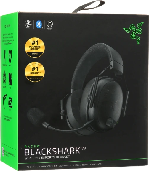Наушники с микрофоном Razer BlackShark V3 черный 1.5м мониторные BT оголовье (RZ04-05410100-R3M1)